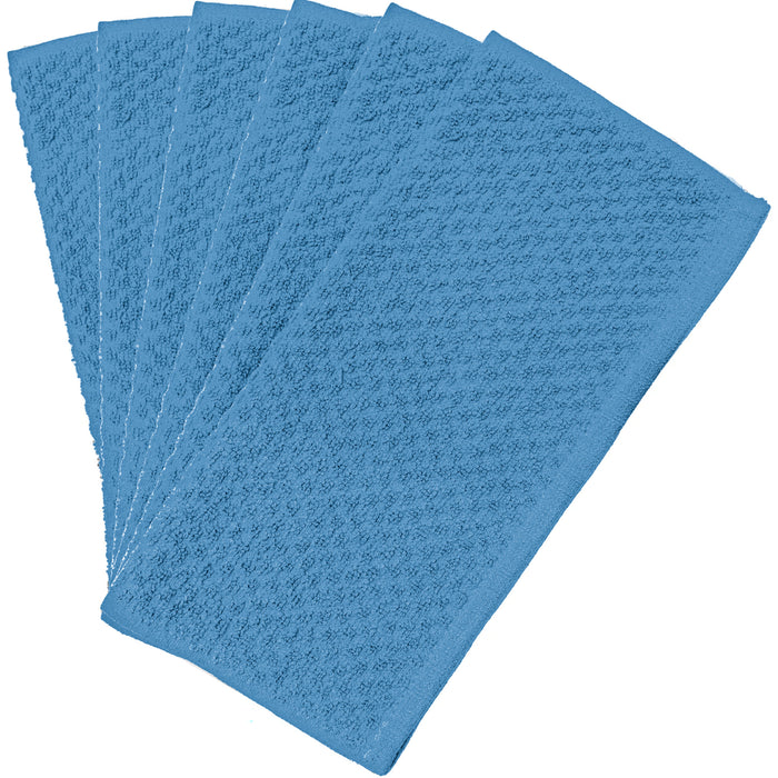 Premium Kitchen Towels Pack of 8 Teal 100% Cotton 40cm x 70cm Absorbent Dish Towels - 425 GSM Tea Towel, Terry Kitchen Dishcloth Towels- Grey Dish Cloth for Household Cleaning