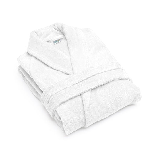 Premium Cotton White Terry Bathrobe with Pockets Suitable for Men and Women, Soft & Warm Terry Home Bathrobe, Sleepwear Loungewear, One Size Fits All - Cotton Home