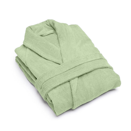Premium Cotton Mint Green Terry Bathrobe with Pockets Suitable for Men and Women, Soft & Warm Terry Home Bathrobe, Sleepwear Loungewear, One Size Fits All - Cotton Home