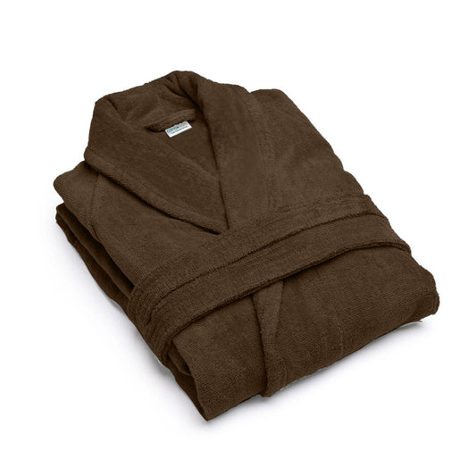 Premium Cotton Brown Terry Bathrobe with Pockets Suitable for Men and Women, Soft & Warm Terry Home Bathrobe, Sleepwear Loungewear, One Size Fits All