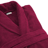 Premium Cotton Burgundy Terry Bathrobe with Pockets Suitable for Men and Women, Soft & Warm Terry Home Bathrobe, Sleepwear Loungewear, One Size Fits All