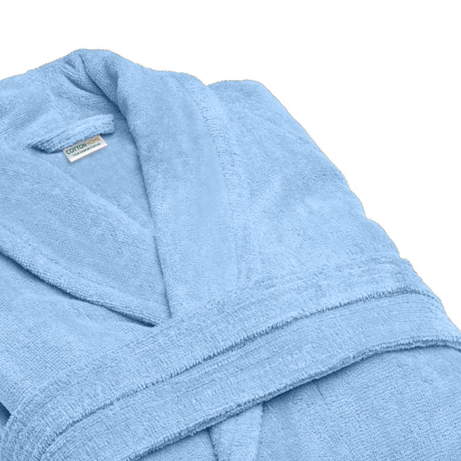 Premium Cotton Sky Blue Terry Bathrobe with Pockets Suitable for Men and Women, Soft & Warm Terry Home Bathrobe, Sleepwear Loungewear, One Size Fits All