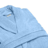 Premium Cotton Sky Blue Terry Bathrobe with Pockets Suitable for Men and Women, Soft & Warm Terry Home Bathrobe, Sleepwear Loungewear, One Size Fits All