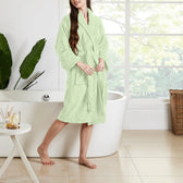 Premium Cotton Mint Green Terry Bathrobe with Pockets Suitable for Men and Women, Soft & Warm Terry Home Bathrobe, Sleepwear Loungewear, One Size Fits All