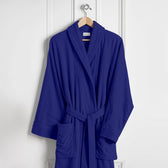 Premium Cotton Blue Terry Bathrobe with Pockets Suitable for Men and Women, Soft & Warm Terry Home Bathrobe, Sleepwear Loungewear, One Size Fits All