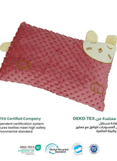 Soft Velvet Kids Pillow – Cute Cartoon Design, 28cm x 47cm Pink