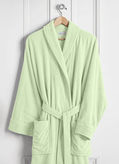 Premium Cotton Mint Green Terry Bathrobe with Pockets Suitable for Men and Women, Soft & Warm Terry Home Bathrobe, Sleepwear Loungewear, One Size Fits All - Cotton Home