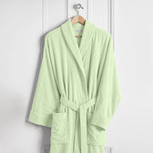 Premium Cotton Mint Green Terry Bathrobe with Pockets Suitable for Men and Women, Soft & Warm Terry Home Bathrobe, Sleepwear Loungewear, One Size Fits All