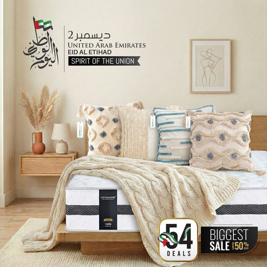 National Day Mega Comfort Combo – Mattress, Boho Cushions Bundle 26