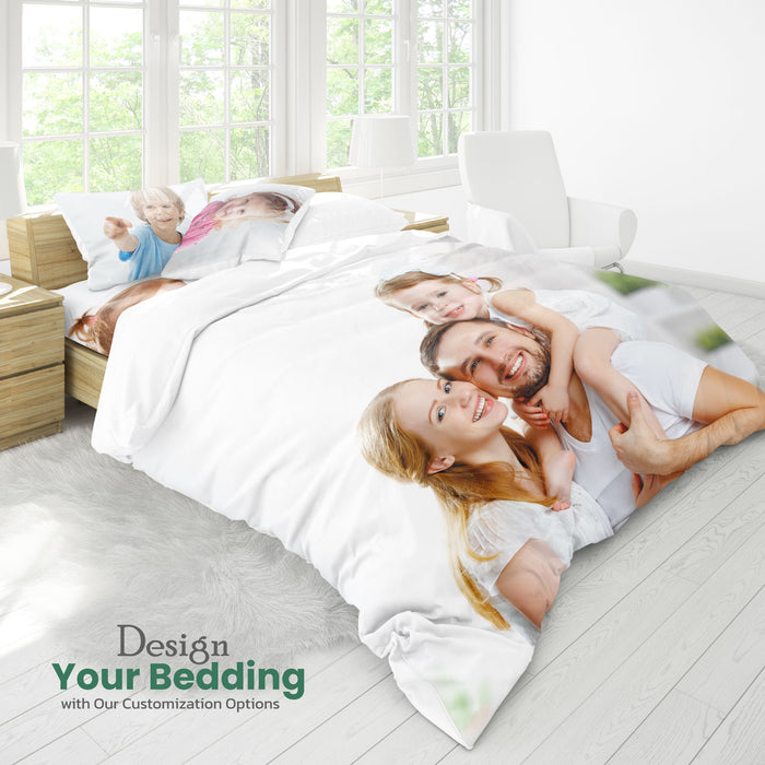 4-piece King 240x260 Personalized Custom bedding Comforter set with customized photo printed