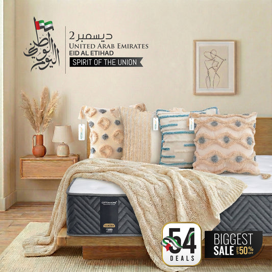 National Day Mega Comfort Combo – Mattress, Boho Cushions Bundle 25