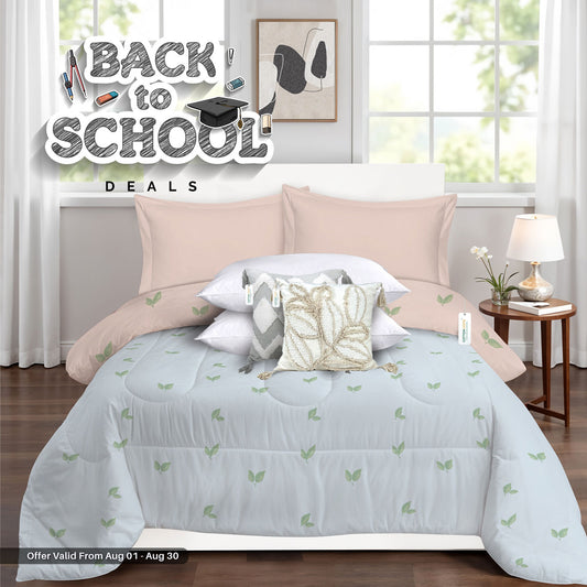 Back to School Comfort Combo - 8PC Kids Bedding Set 160x220 with Pillows & Cushions - Tropical Breeze