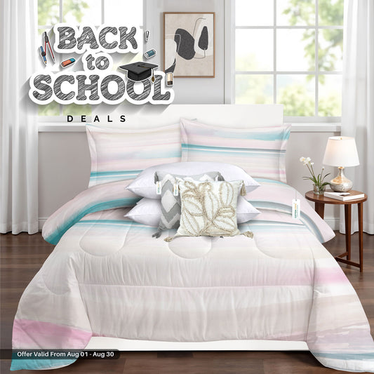 Back to School Comfort Combo - 8PC Kids Bedding Set 160x220 with Pillows & Cushions - Gradient Glow