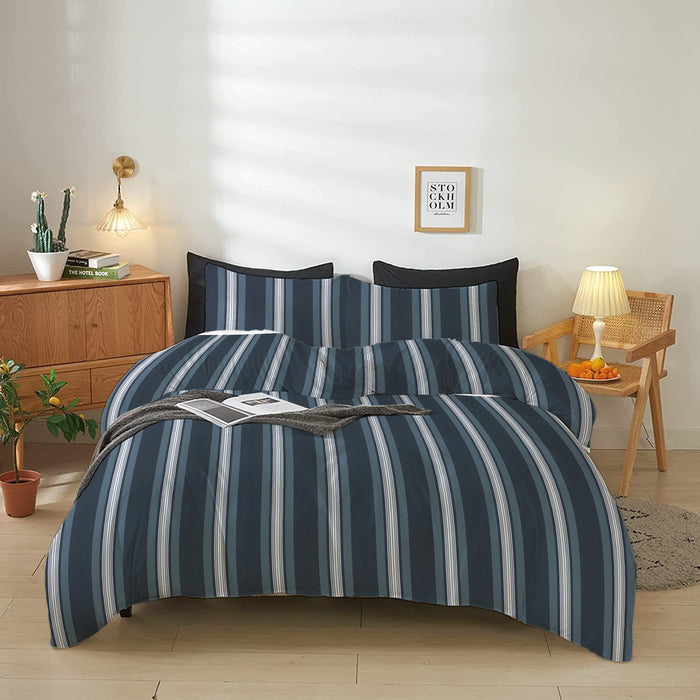 4-Piece Printed Comforter Set 160x220cm Aztec Blue