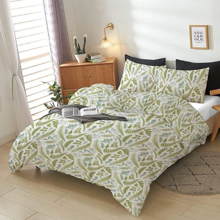 4-Piece Printed Comforter Set 160x220cm White Flora