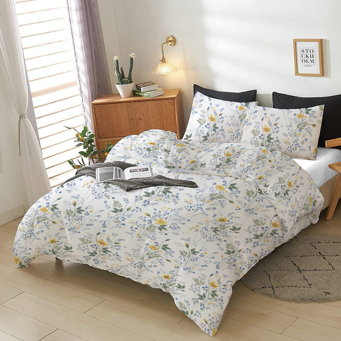 4-Piece Printed Comforter Set 160x220cm Botanical