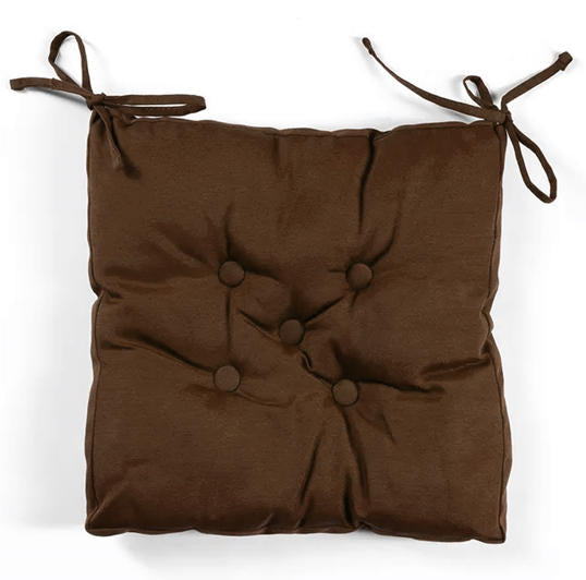 Quilted Chair Pad - Brown 40x40cm