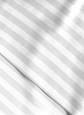 Premium High Quality Cotton 250TC Queen Stripe 6 Piece Duvet Cover Set 220x240cm White - Cotton Home