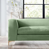 Urban Luxe 3-Seater Modern Fabric Sofa with Brushed Metal Legs – 233x95x76 cm