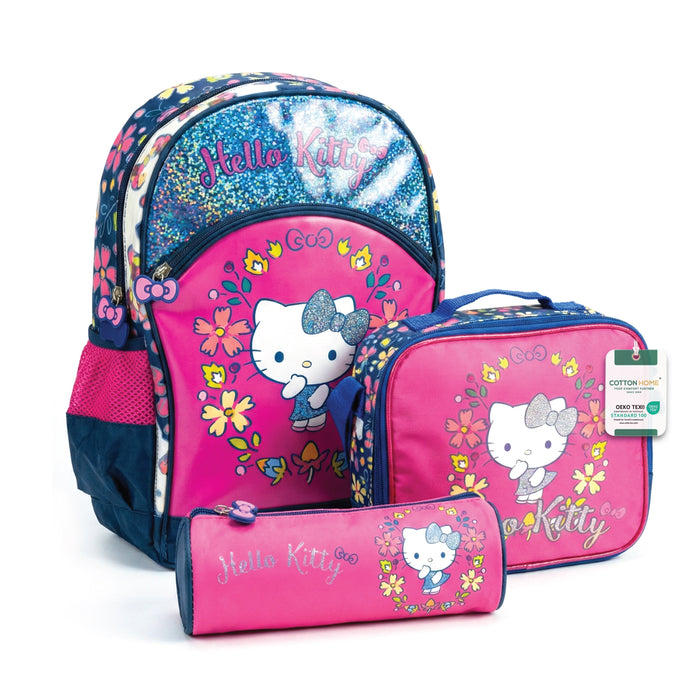 Hello Kitty 3-Piece School Bag Set – Backpack with Lunch Bag & Pencil Case 4+ Years