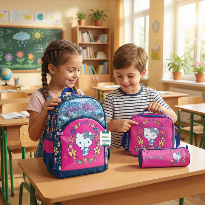 Hello Kitty 3-Piece School Bag Set – Backpack with Lunch Bag & Pencil Case 4+ Years