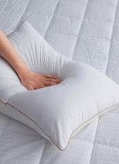 Royal Angler Back Sleeper Premium High Quality Luxury Egyptian Cotton Pillow 50x75cm Suitable with Gold Piping for Durability - Cotton Home