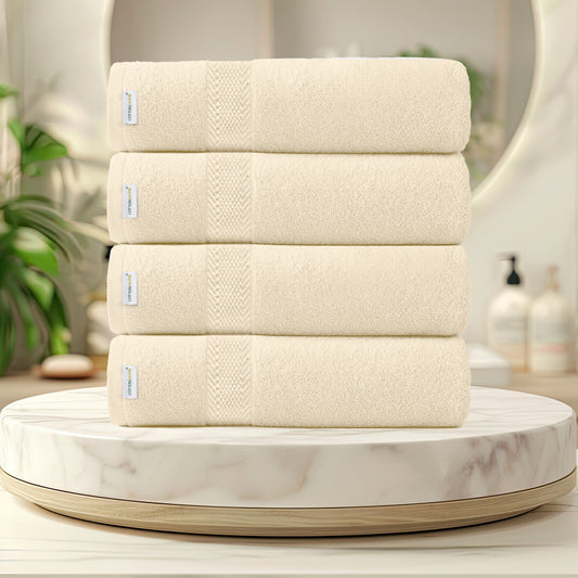 Cotton Bath Sheet 100x150 CM 4 Piece Set-Soft Feel, Quick Dry, Highly Absorbent Durable Towels