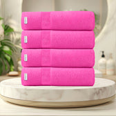 Cotton Hand Towel 50x100 CM 4 Piece Set-Soft Feel, Quick Dry, Highly Absorbent Durable Towels