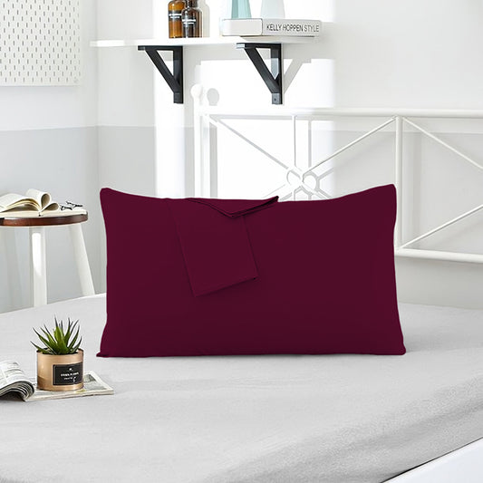 Pillow Cover with Pressed Pillow Set- 50x75cm - Dreamy Comfort Combo Burgundy - Single