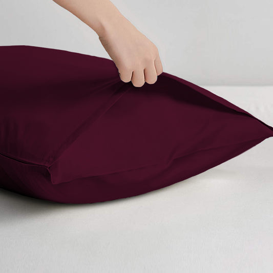 Pillow Cover with Pressed Pillow Set- 50x75cm - Dreamy Comfort Combo Burgundy - Single