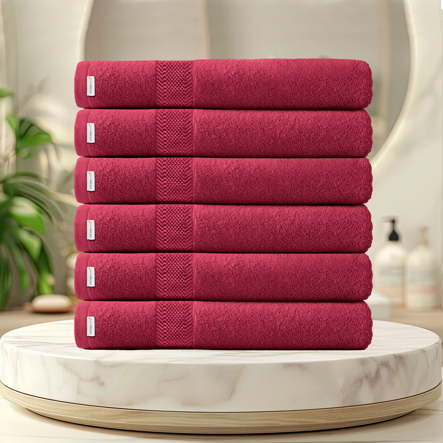 Cotton Bath Sheet 100x150 CM 6 Piece Set-Soft Feel, Quick Dry, Highly Absorbent Durable Towels