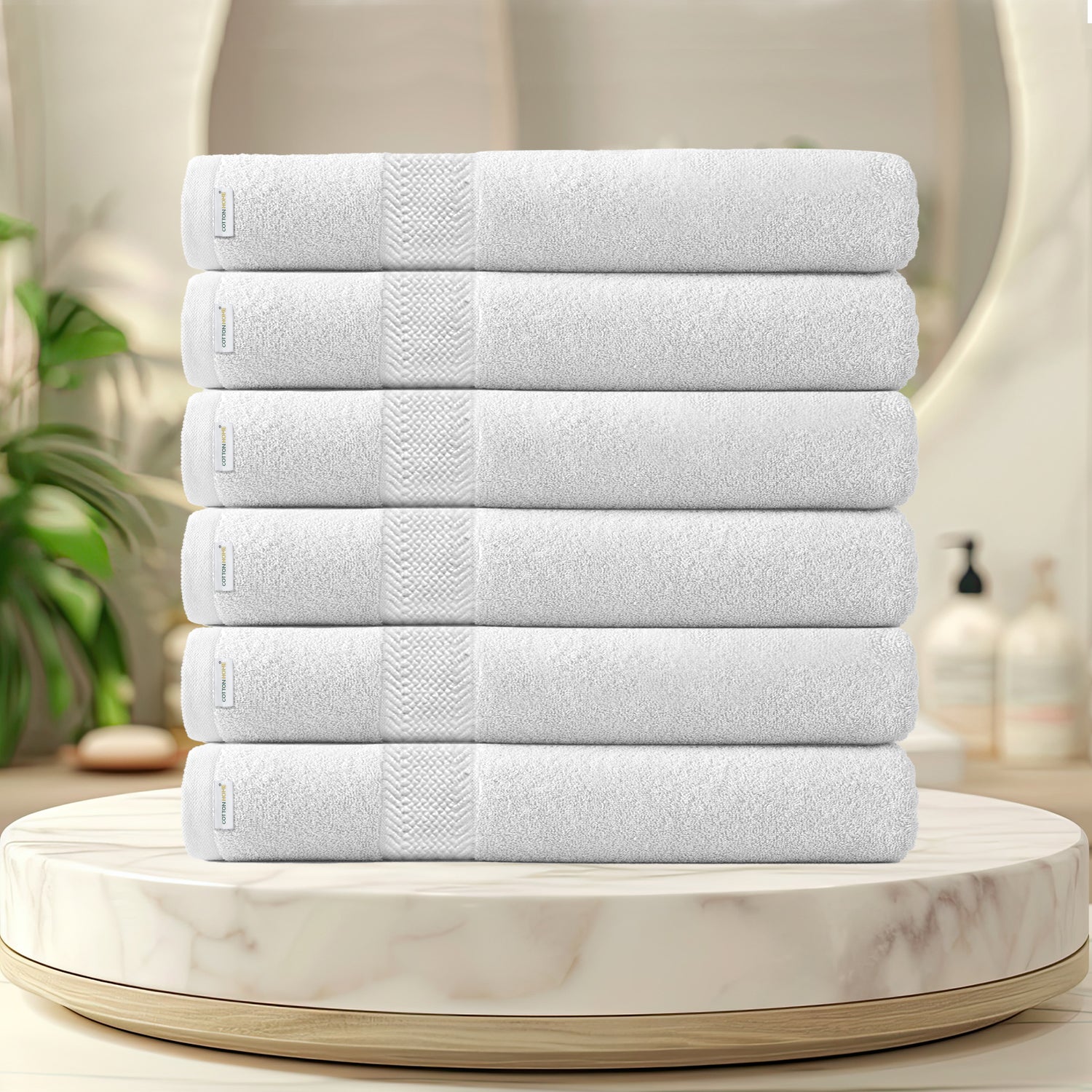 Cotton Bath Sheet 100x150 CM 6 Piece Set-Soft Feel, Quick Dry, Highly Absorbent Durable Towels