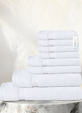 Cotton Towels 8 Piece Set-Soft Feel, Quick Dry, Highly Absorbent Durable Towels