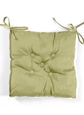 Premium Beige Chair Pads with Ties suitable for Dining Room For Indoor Outdoor Garden Patio Kitchen Office Chairs - Cotton Home