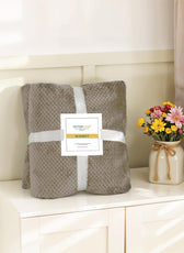 Tranquil Plaid Blanket Single Size 150x220 Brown - Cotton Home
