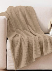Tranquil Plaid Blanket Single Size 150x220 Brown - Cotton Home