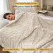Premium Jacquard Blanket Double Size 220x240 Cream - Cotton Home