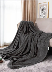 Tranquil Plaid Blanket Single Size 150x220 Dark Grey - Cotton Home