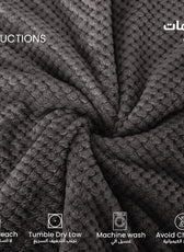 Tranquil Plaid Blanket Single Size 150x220 Dark Grey - Cotton Home