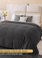 Tranquil Plaid Blanket Single Size 150x220 Dark Grey - Cotton Home