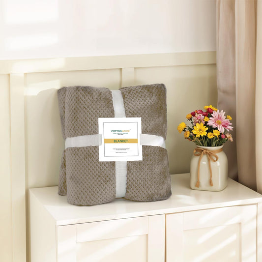 Tranquil Plaid Blanket Single Size 150x220 Brown - Cotton Home