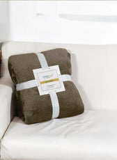 Tranquil Plaid Blanket Queen Size 220x240 Ivory - Cotton Home