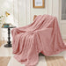 Premium Jacquard Blanket Double Size 220x240 Pink - Cotton Home