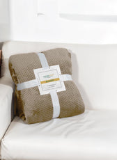 Tranquil Plaid Blanket Single Size 150x220 Brown - Cotton Home