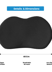 Spine Black Lumbar Support Memory Foam Cushion for Car Seats – 46x34x10cm