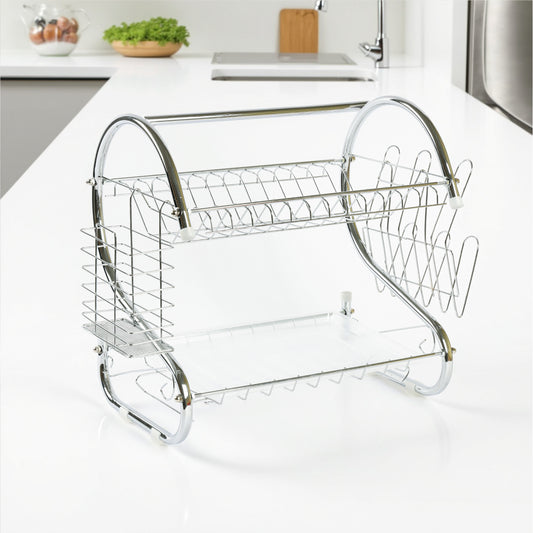 Stainless Steel Dish Rack with Removable Drain Board