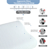 Ergo Gel-Infused Memory Foam Pillow Cervical Support for Neck and Shoulders 35x55cm