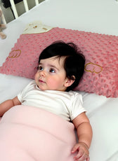 Soft Velvet Kids Pillow – Cute Cartoon Design, 28cm x 47cm Pink