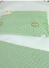 Soft Velvet Kids Pillow – Cute Cartoon Design, 28cm x 47cm Green
