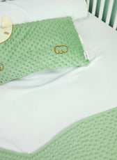 Soft Velvet Kids Pillow – Cute Cartoon Design, 28cm x 47cm Green
